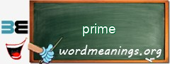 WordMeaning blackboard for prime